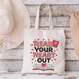 Read Your Heart Out Love Book Valentine Teacher Bookworm Canvas Tote Bag