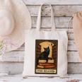 The Reader Cat Book Reading Halloween Tarot Card Canvas Tote Bag