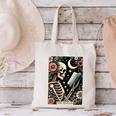 The Reader Tarot Card Skeleton Reading Book Bookworm Bookish Canvas Tote Bag