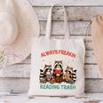 Reading Book Lover Racoon Always Freakin Busy Reading Trash Canvas Tote Bag