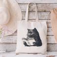 Reading Cat Cat Book Lover Canvas Tote Bag