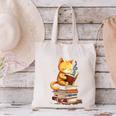Reading Cat Books Cute Canvas Tote Bag
