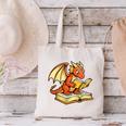 Reading Dragon Book Lover Bookworm Reader Canvas Tote Bag