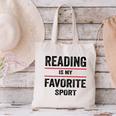 Reading Is My Favorite Sport Book Lover Quote Canvas Tote Bag