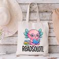 Readsolotl Cute Axolotl Reading Book Kawaii Pink Aesthetic Canvas Tote Bag