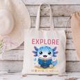 Readsolotl Kawaii Axolotl Book Lover Reading Canvas Tote Bag