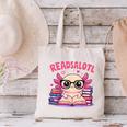 Readsolotl Pink Kawaii Axolotl Book Lover Reading Canvas Tote Bag