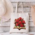 Red Roses Flowers Book Floral Canvas Tote Bag