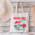 Retro Book Girl Summer For Women Beach Reading Canvas Tote Bag