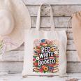 Retro Floral Red & Booked Library Reading 4th Of July Canvas Tote Bag Retro Floral Red & Booked Library Reading 4th Of July Canvas Tote Bag