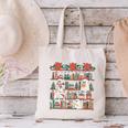 Retro Ghost Reading Book Teacher Librarian Bookish Christmas Canvas Tote Bag