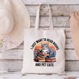 Retro I Just Want To Read Books And Pet Cats Cat Canvas Tote Bag