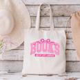 Retro Pink Coquette Bow Valentine Book Lover Varsity Canvas Tote Bag