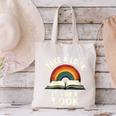 Retro Rainbow Take A Look It's In A Book Reading Canvas Tote Bag