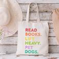 Retro Read Books Lift Heavy Pet Dogs Gym Book Lover Canvas Tote Bag