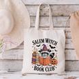 Salem WItch Book Club Halloween Raccoon Witch Reading Book Canvas Tote Bag
