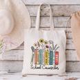 School Counselor Wildflower Book School Counseling Life Canvas Tote Bag