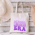 In My School Librarian Era Groovy Back To School Book Lover Canvas Tote Bag