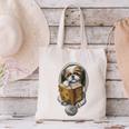 Shih Tzu Book How To Train Your Human Funny Dog Motif Canvas Tote Bag