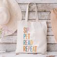 Sip Coffee Pet Cats Read Books Repeat Book Cat Lover Canvas Tote Bag Sip Coffee Pet Cats Read Books Repeat Book Cat Lover Canvas Tote Bag