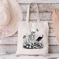 Skeleton Reading Book Floral Dark For Book Lovers Canvas Tote Bag Skeleton Reading Book Floral Dark For Book Lovers Canvas Tote Bag