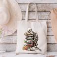Skeleton Reading Book Halloween Bookworm Bibliophile Reader Canvas Tote Bag