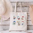 Snowman Reading Book Santa Christmas Bookish Teacher Canvas Tote Bag