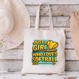 Softball Just A Girl Comic Book Style Graphic For Teens Canvas Tote Bag