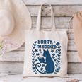 Sorry I'm Booked Cat Reading Book Boho Flowers Vintage Canvas Tote Bag Sorry I'm Booked Cat Reading Book Boho Flowers Vintage Canvas Tote Bag
