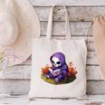 Spooky Grim Reaper Reading A Book Cute Creepy Halloween Canvas Tote Bag