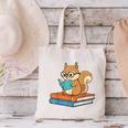 Squirrel Reading Book Glasses Bookworm Librarian Canvas Tote Bag