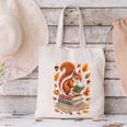 Squirrel Reading Book Lovers Fall Leaves Library Books Canvas Tote Bag Squirrel Reading Book Lovers Fall Leaves Library Books Canvas Tote Bag