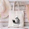 Tarot Card Shirt The Reader Tarot Skeleton Reading Book Canvas Tote Bag