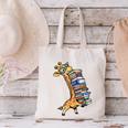 Teacher Shirt Giraffe Holding Books Bookworm Librarian Canvas Tote Bag