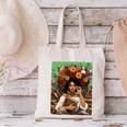 History Month Black Afro Girl Women Book Lovers Floral Canvas Tote Bag