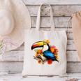 Toucan Reading Book Canvas Tote Bag