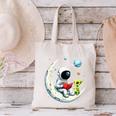 UFO Alien Astronaut Reading Book In Space Canvas Tote Bag