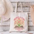 Unearth a Story 2026 Summer Reading Program Flowers Book Canvas Tote Bag