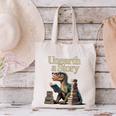 Unearth A Story Dinosaur Reading a Library Book Canvas Tote Bag