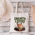 Unearth A Story Fox Reads a Book Canvas Tote Bag
