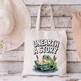 Unearth a Story Frog Reading a Book Summer 2026 Canvas Tote Bag