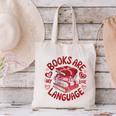 Valentine Book Lover Books Are My Love Language Women Girl Canvas Tote Bag