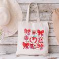 Valentine Teacher Coquette Bow Pencil Heart Book Girl Women Canvas Tote Bag Valentine Teacher Coquette Bow Pencil Heart Book Girl Women Canvas Tote Bag