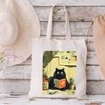 Vintage Japanese Cat Book Lovers Librarian Cat Dad Teacher Canvas Tote Bag Vintage Japanese Cat Book Lovers Librarian Cat Dad Teacher Canvas Tote Bag