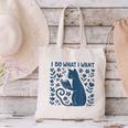 I Do What I Want Cat Reading Book Boho Flowers Vintage Canvas Tote Bag