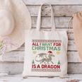 All I Want For Christmas Is A Dragon & Books Ugly Sweater Canvas Tote Bag All I Want For Christmas Is A Dragon & Books Ugly Sweater Canvas Tote Bag