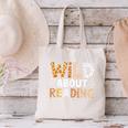 Wild About Reading Animal Bookworm Library Book Lover Reader Canvas Tote Bag