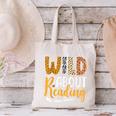 Wild About Reading Lover Bookworm Library Teacher Zoo Animal Canvas Tote Bag