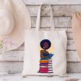 Woman And Books Stack Afro Girl Reading Lover Canvas Tote Bag Woman And Books Stack Afro Girl Reading Lover Canvas Tote Bag