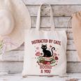 Women's Cat Books Romantic Floral Aesthetic Book Lover Cat Owner Canvas Tote Bag Women's Cat Books Romantic Floral Aesthetic Book Lover Cat Owner Canvas Tote Bag